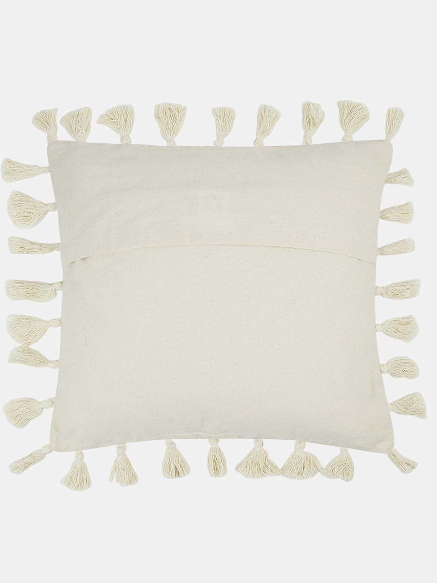 Living Scapes by Pantaloons Off White Cotton Cushion Cover