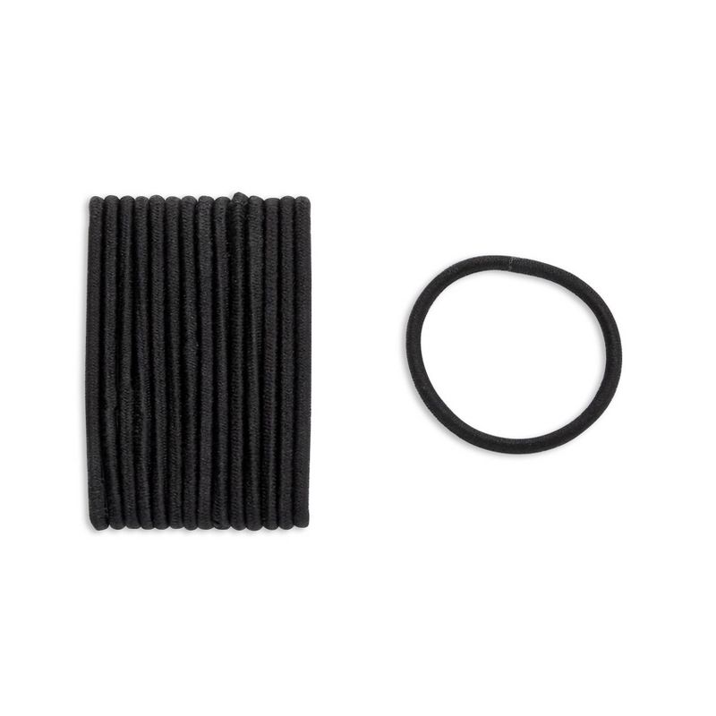 scunci Basics Comfy Elastics - Fine Black - 15pk