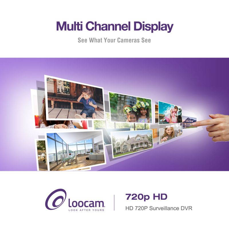 Loocam 16CH 720p Hybrid 4-in-1 DVR(Analog/AHD/TVI/CVI),H.264 CCTV Surveillance Security DVR Recorder with 1TB HDD,QR Code Scan Quick Access,Smartphone& PC Easy Remote Access