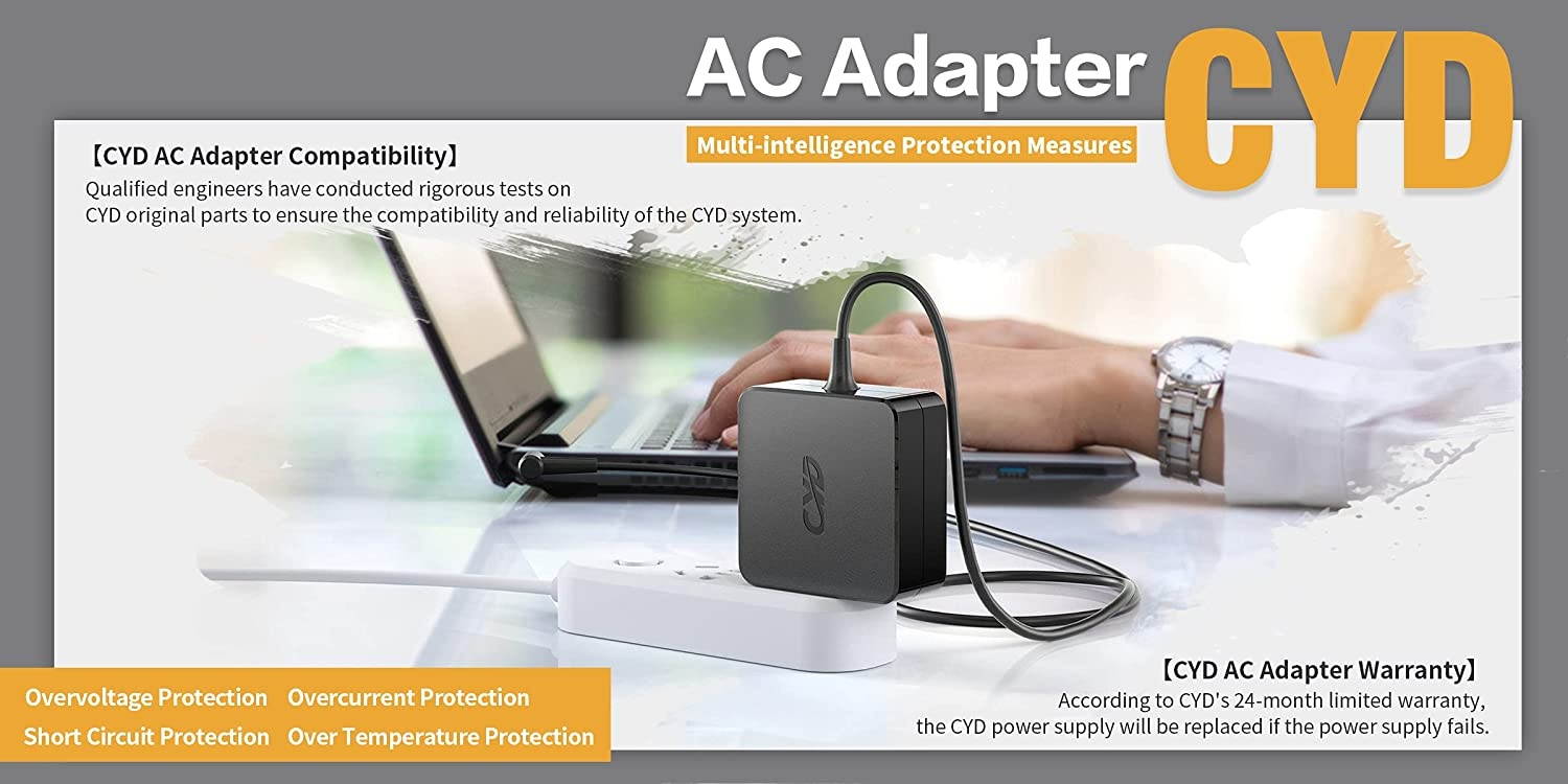 CYD 45W 19.5V 2.31A Laptop Power Cord Compatible for HP Spectre Charger 741727-001 740015-001 740015-002 740015-003 15-BS000 17-BS000 15-bs168cl 15-bs010ds 15-bs013dx 15-bs060wm 15-bs192od