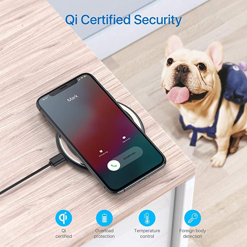 Boost Wireless Charger,15W Qi-Certified Safe Charging Pad Compatible for iPhone12/12 Pro/12 Pro Max, iPhone11/SE/XR/X/8, Samsung galaxy S21/S20/S10/9,Note 20/10/9/AirPods Pro(with USB-C Cable)