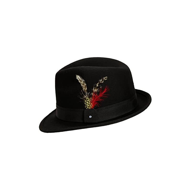 Mens 100 Wool Verve Trilby Fedora Hat XLarge fits 7 12 to 7 58 Black