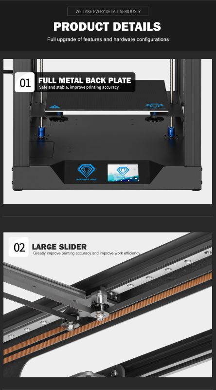 Twotrees 3D Printer FDM Sapphire Plus V1.1 CoreXY MKS TMC2225 Kits 3.5 Inch Touch Screen BMG Extruder and Suspended Filament Rack + free Test PLA Filament 11.81"(L)X11.81"(W)X13.78"(H) Printing Size