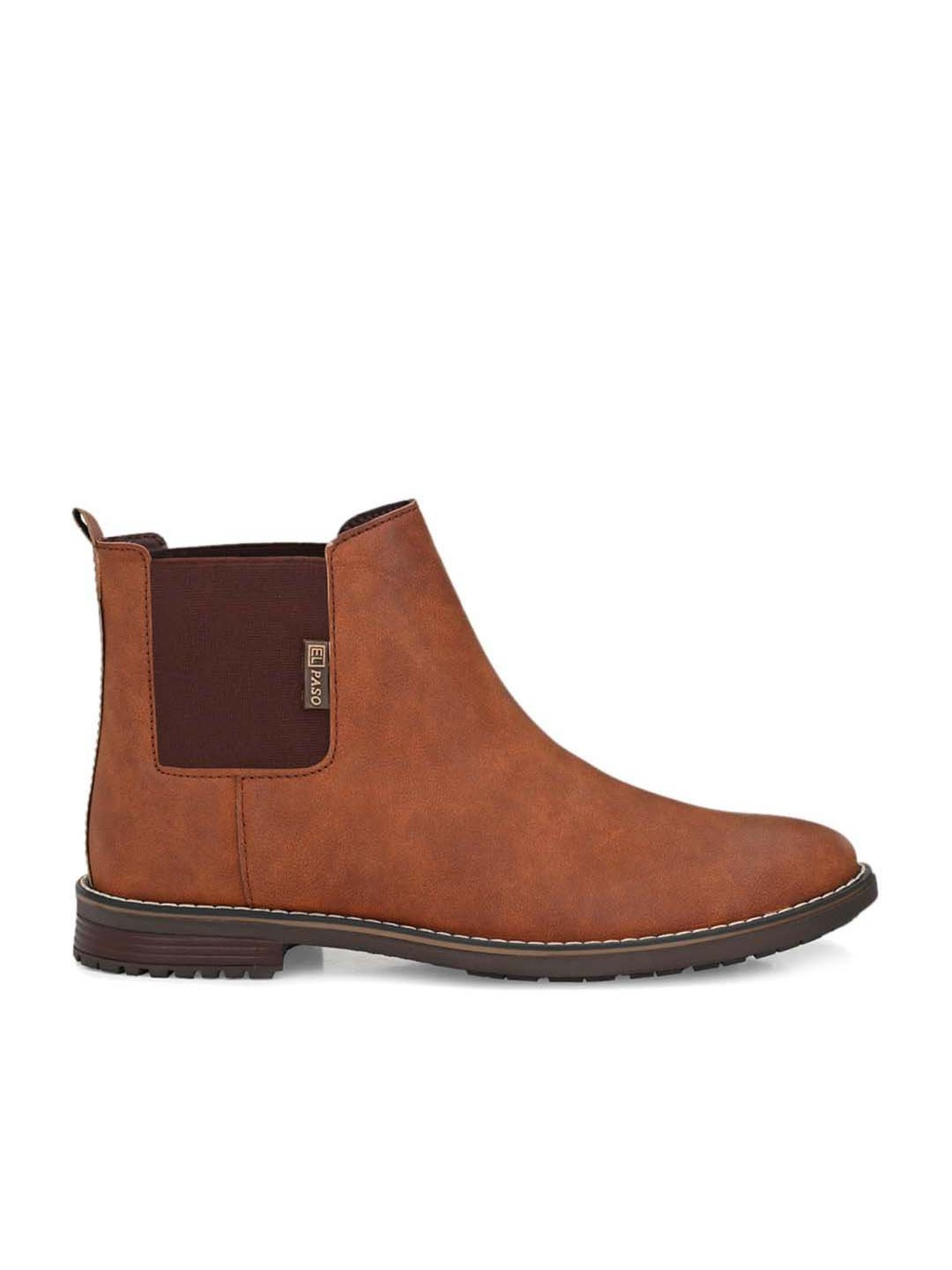 El Paso Men's Tan Chelsea Boots