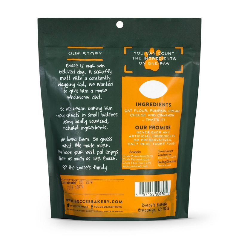 Bocce's Bakery Pumpkin Cheesecake Dog Treats - 5oz