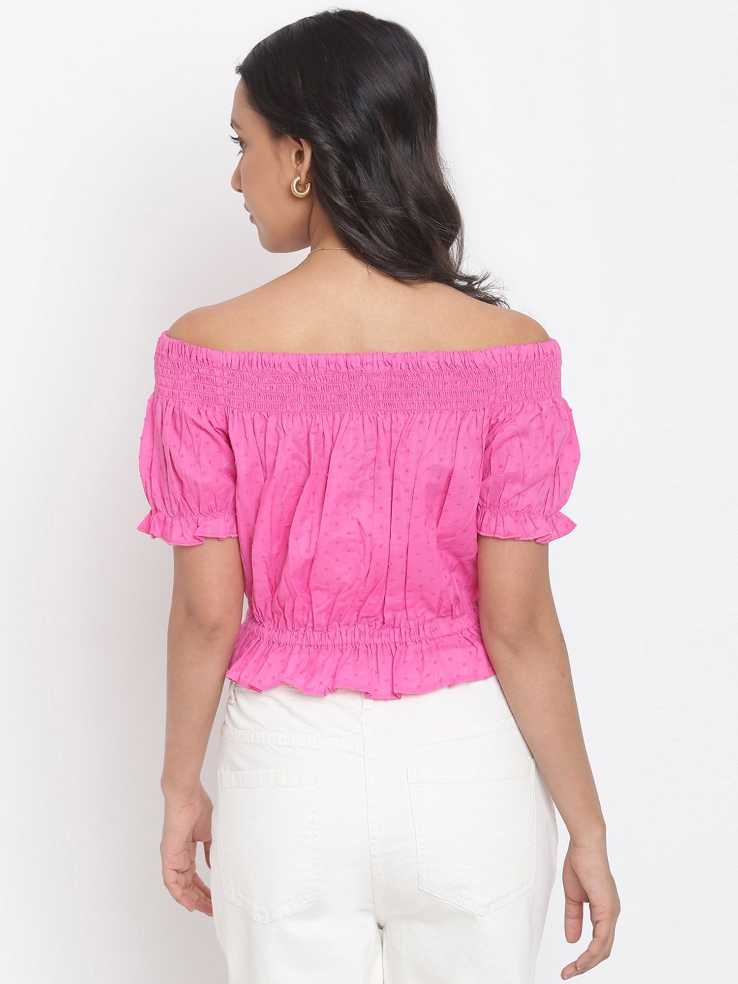 Fabindia Pink Cotton Printed Top