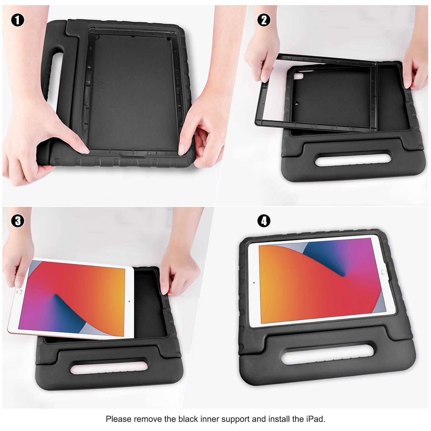 Donwell For iPad Air 4 10.9 inch 2020/iPad Pro 11 inch 2018 Stand Case Cover Kids Folding Handle Shockproof Foam Lightweight Flexible kickstand ,Full Body Rugged Boys Girls EVA Cover