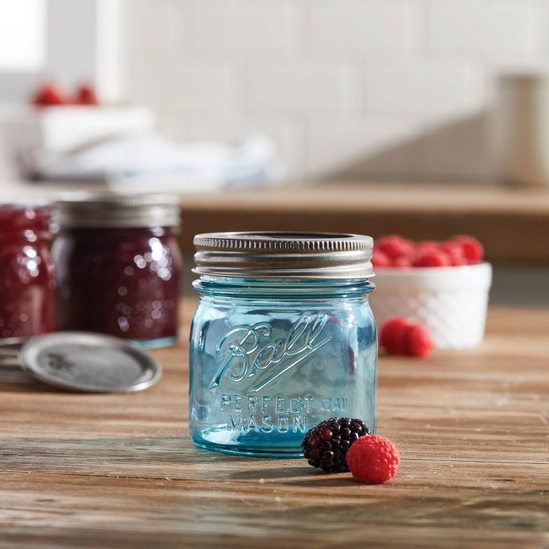 Ball 8oz 4pk Aqua Vintage Regular Mouth Jars