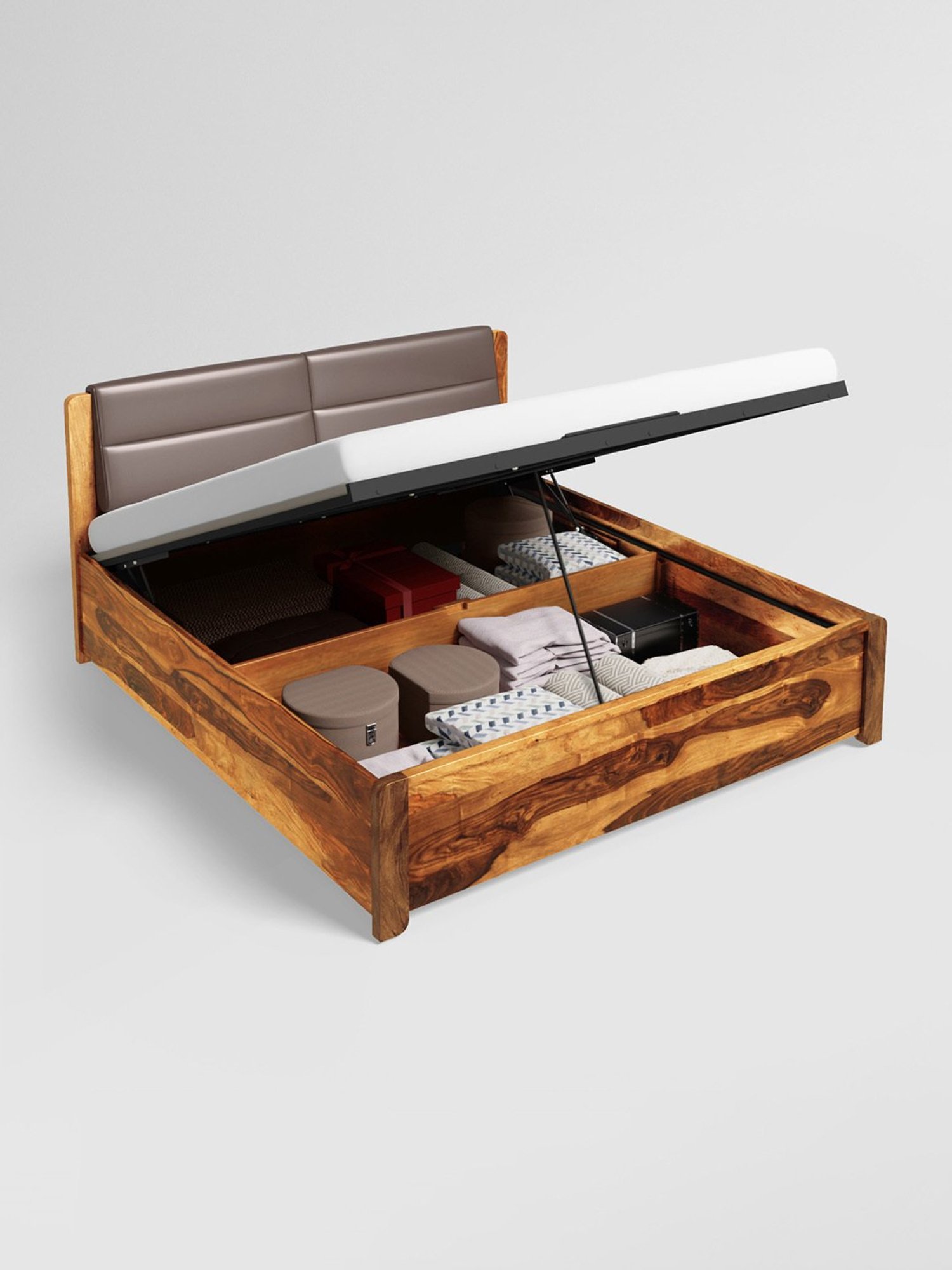 Nilkamal Riva Black Engineered Wood King Size Bed with Storage