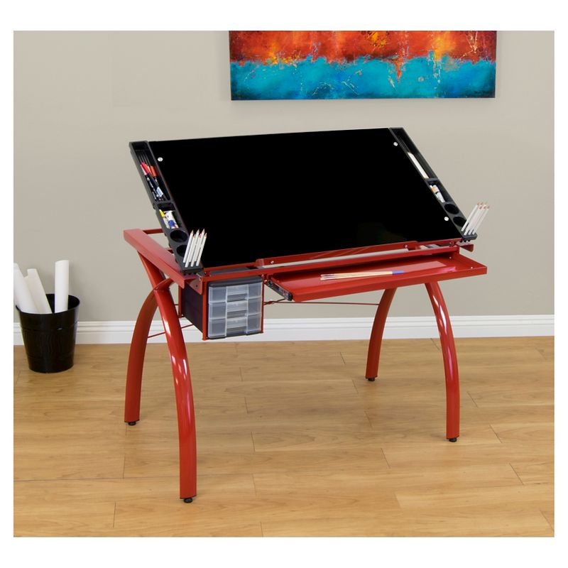 Canvas & Color Adjustable Craft Station Red/Black Glass - Studio Designs