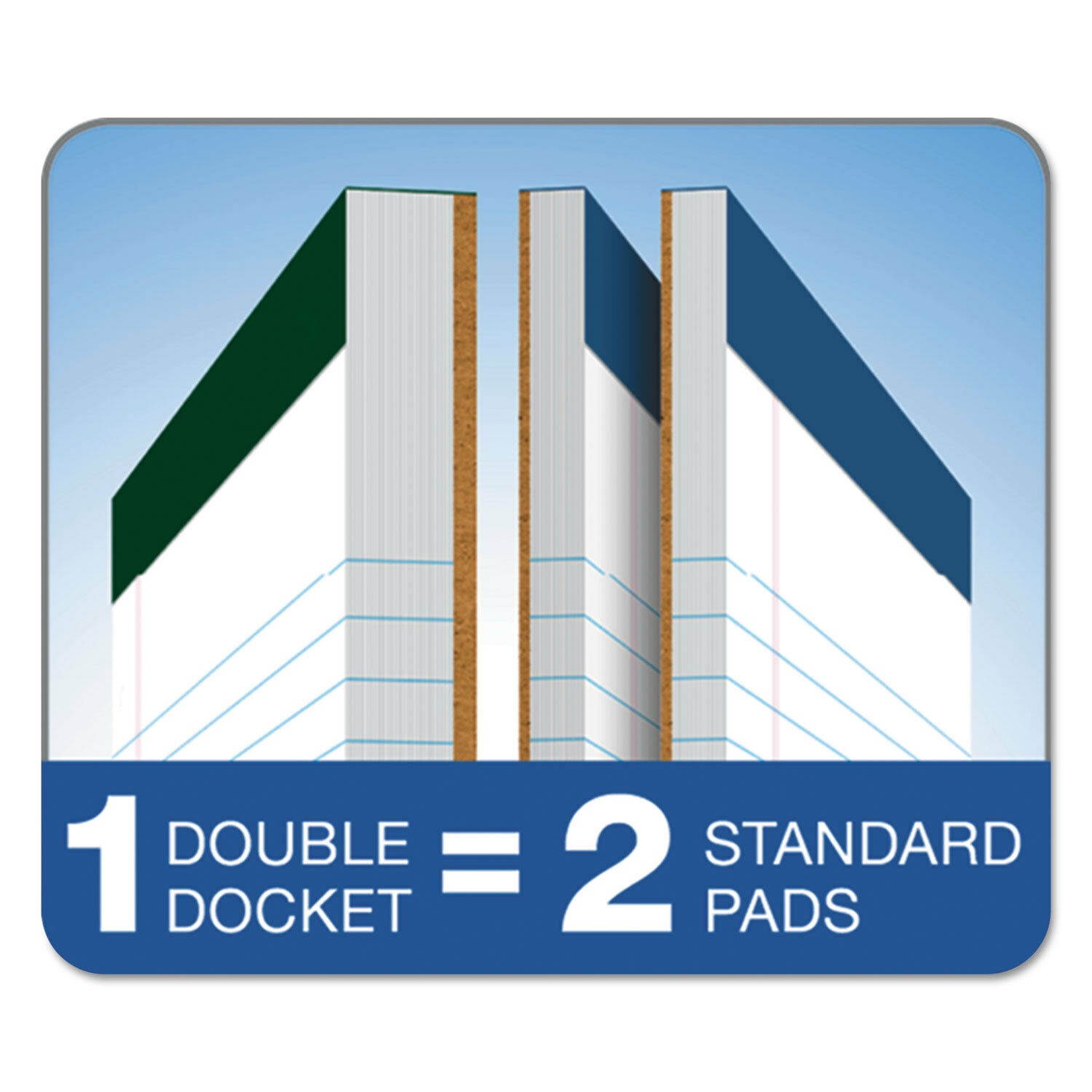TOPS Double Docket Ruled Pads 8 1/2 x 11 3/4 White 100 Sheets 6 Pads/Pack 63437