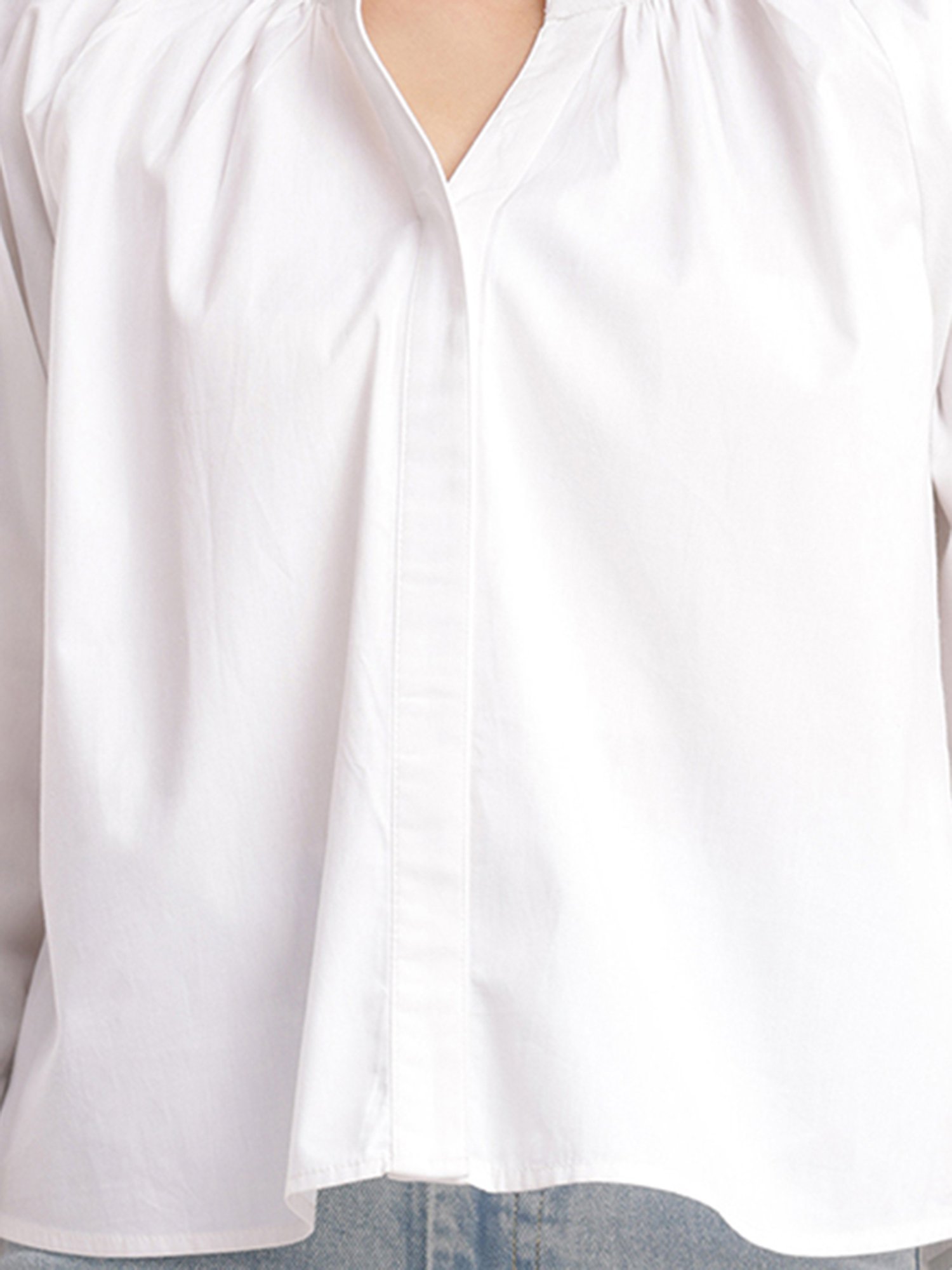 Fablestreet White Cotton Relaxed Fit Top