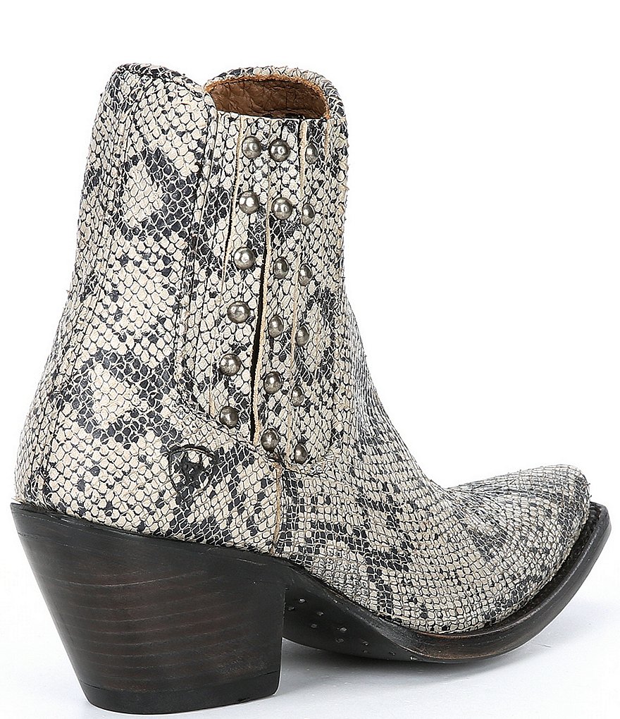 Ariat Eclipse Snake Print Leather Block Heel Chelsea Western Booties
