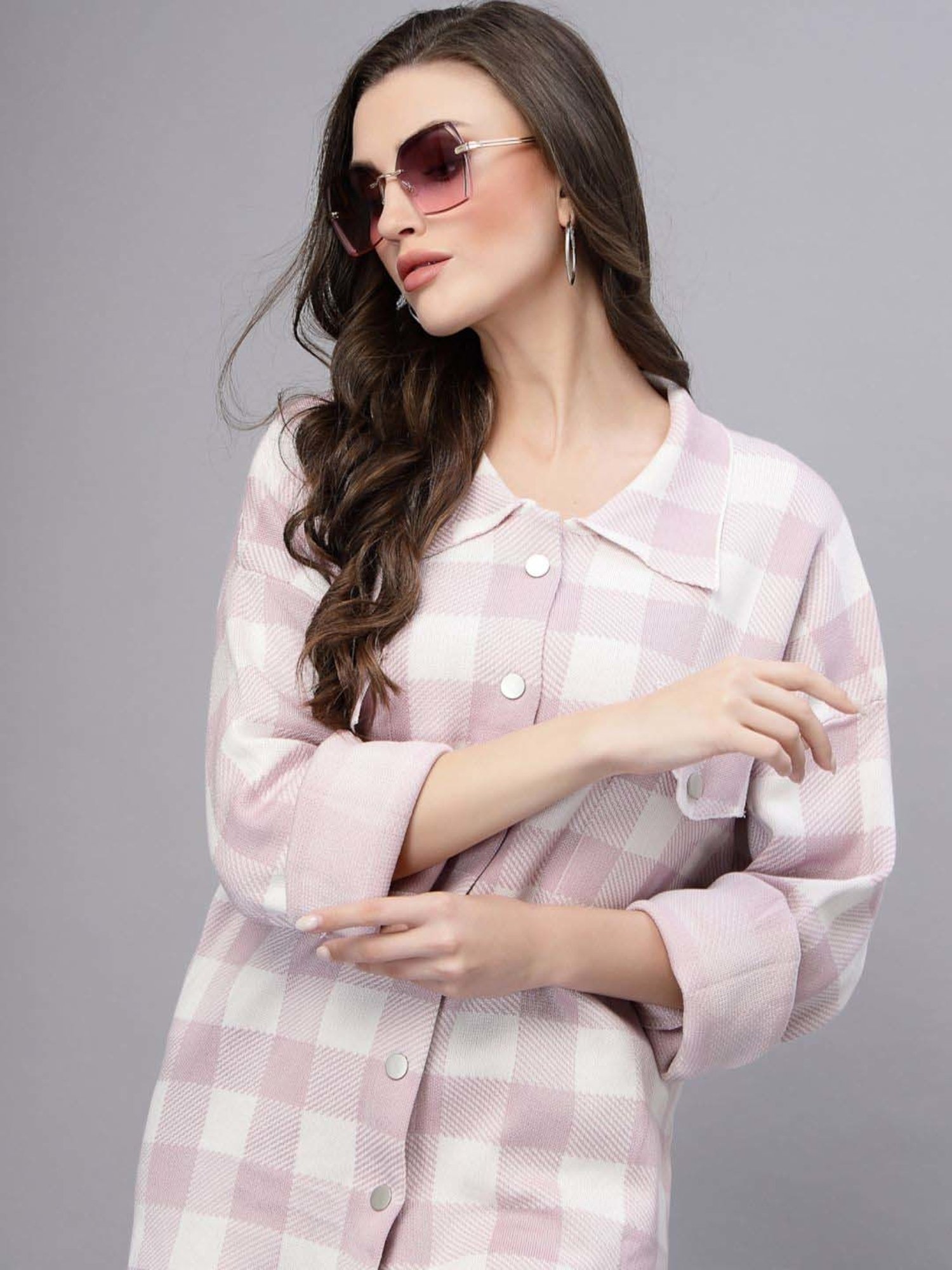 Mafadeny Lilac Chequered Shirt