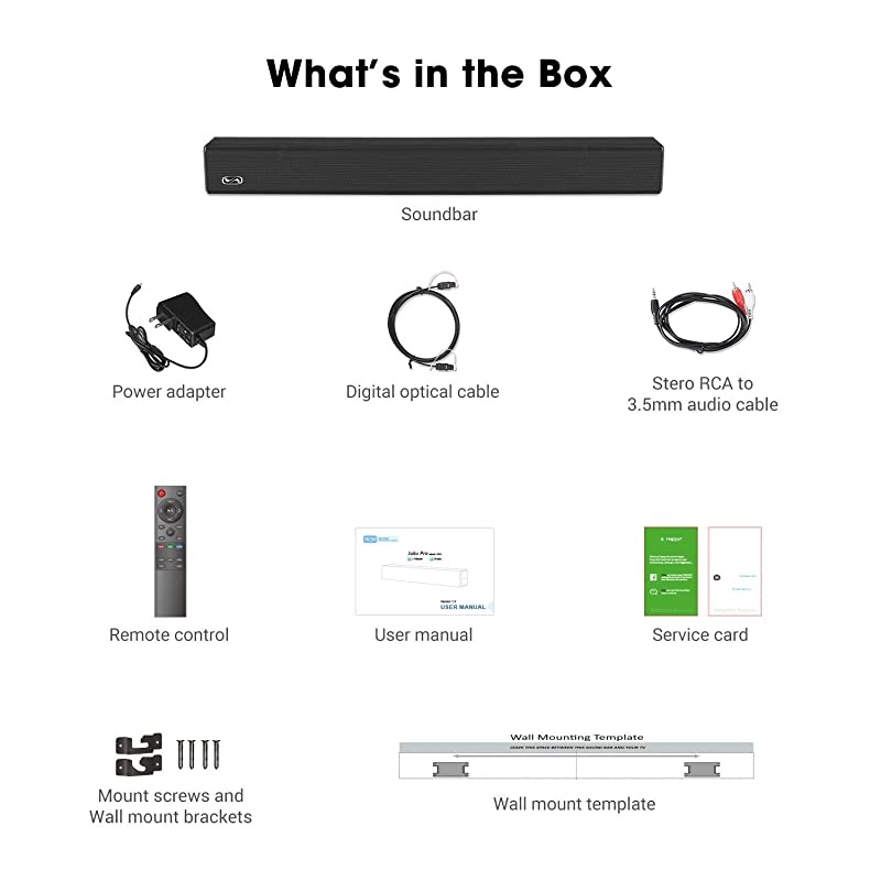 21 Channel 100Watt Sound bar2020 Model  Soundbar with Built in Subwoofer Bluetooth 51 Surround Sound Systems 32Inches DSP Touch Remote Control Bass Adjustable