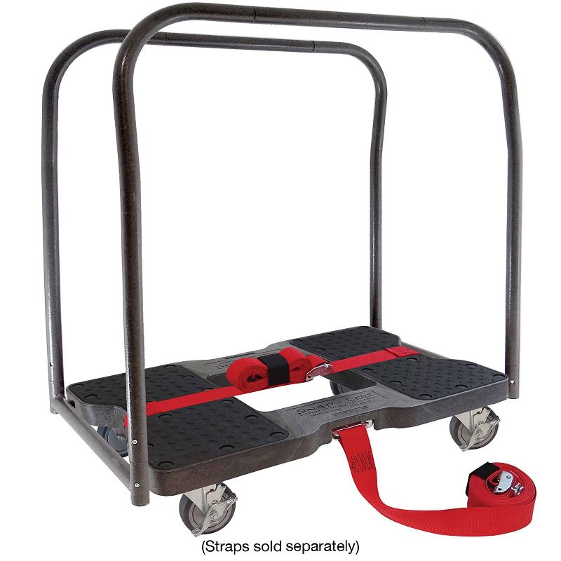 Snap Loc 1500 lb Capacity Industrial Strength E Track Panel Cart Dolly Black, Heavy Duty 4 in Polyurethane Swivel Non Marking Caster Wheels