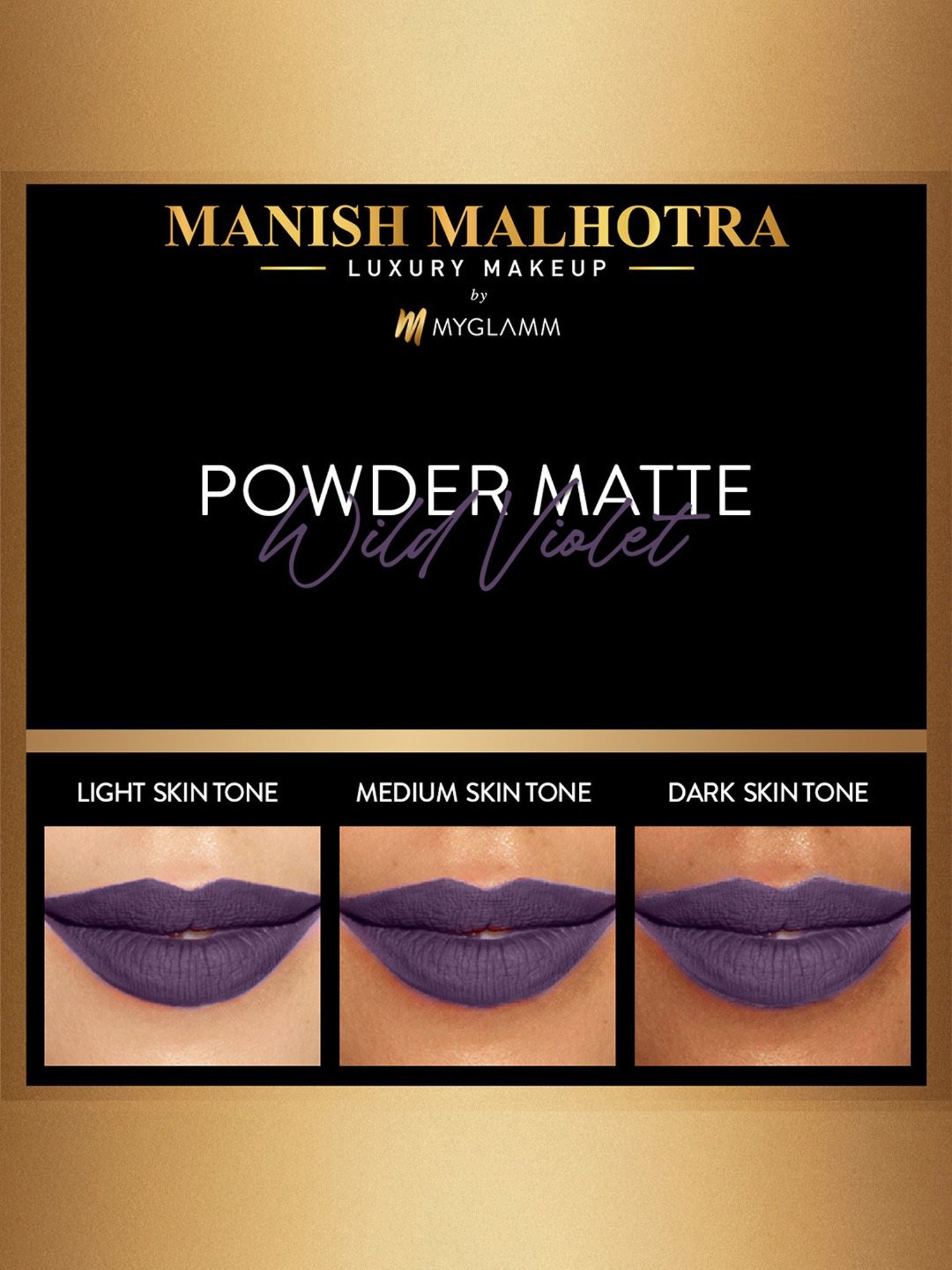 MyGlamm Manish Malhotra Powder Matte Lipstick Wild Violet - 4 gm