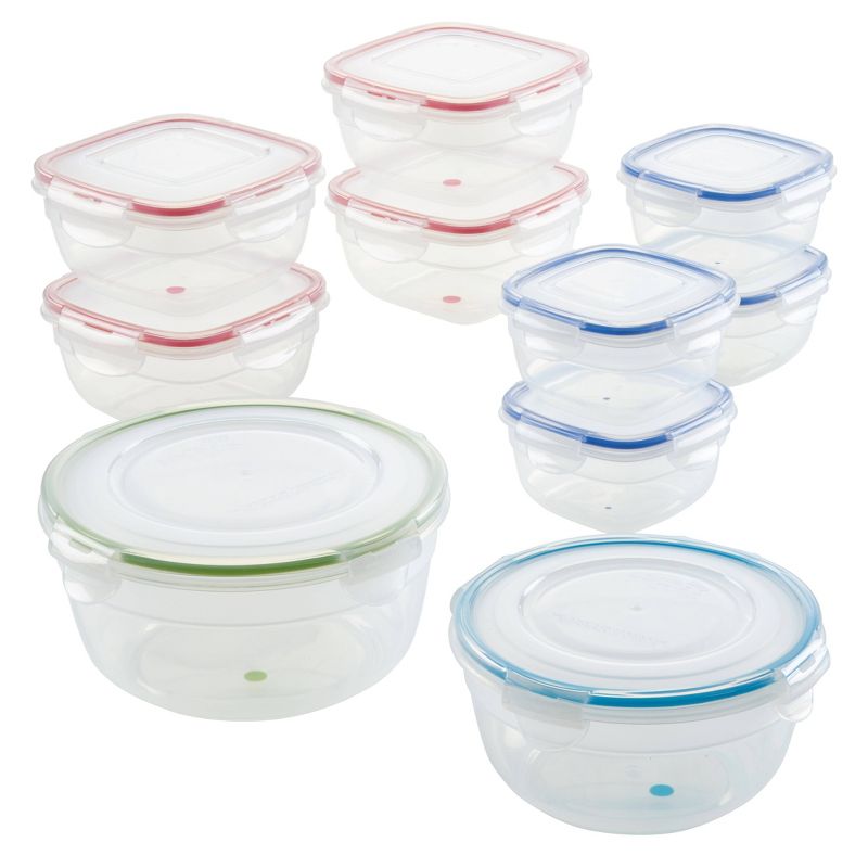 LocknLock Easy Essentials Color Mates Food Storage Container Set - 20pc