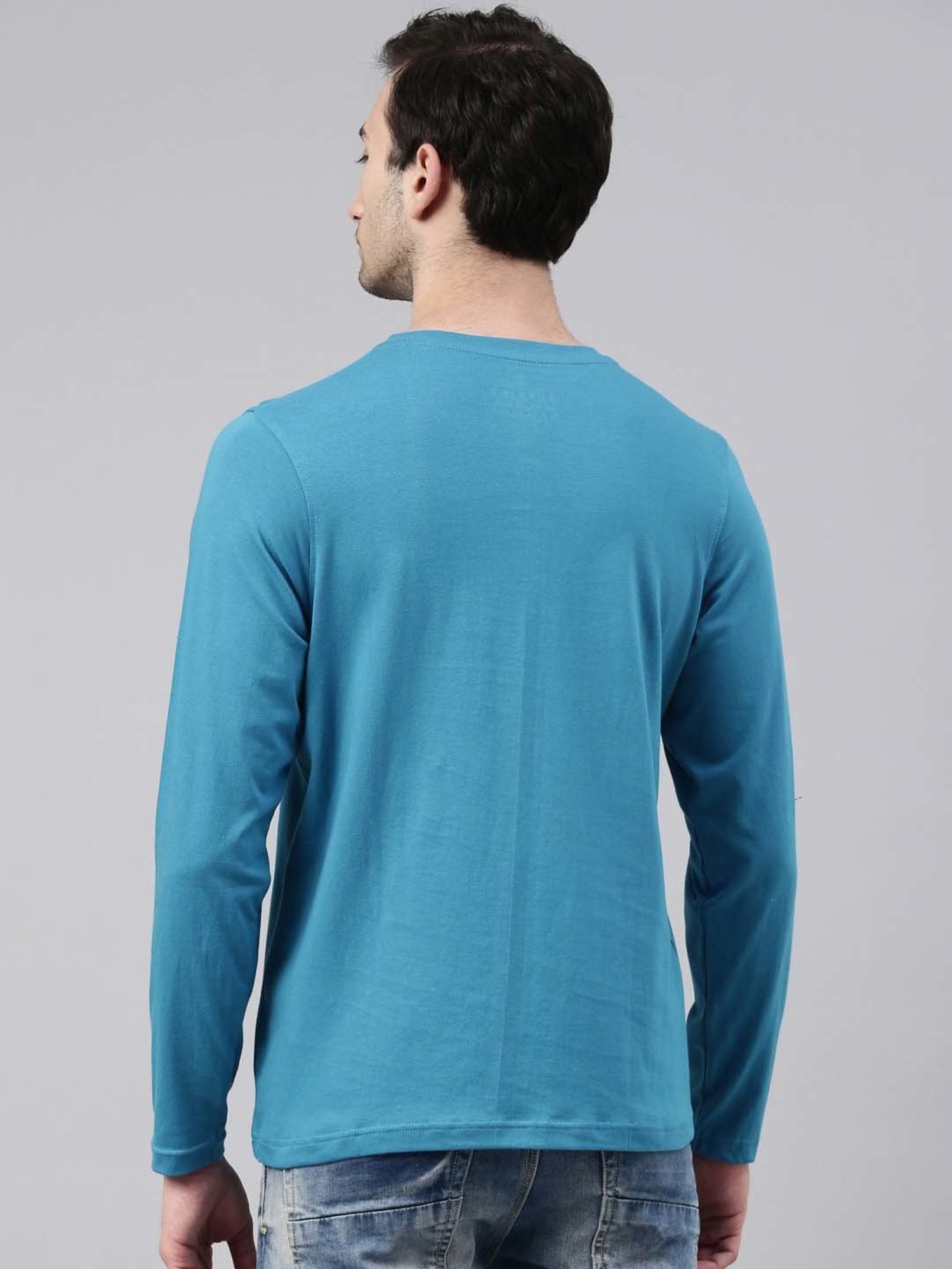 Bushirt Blue Cotton Crew T-Shirt