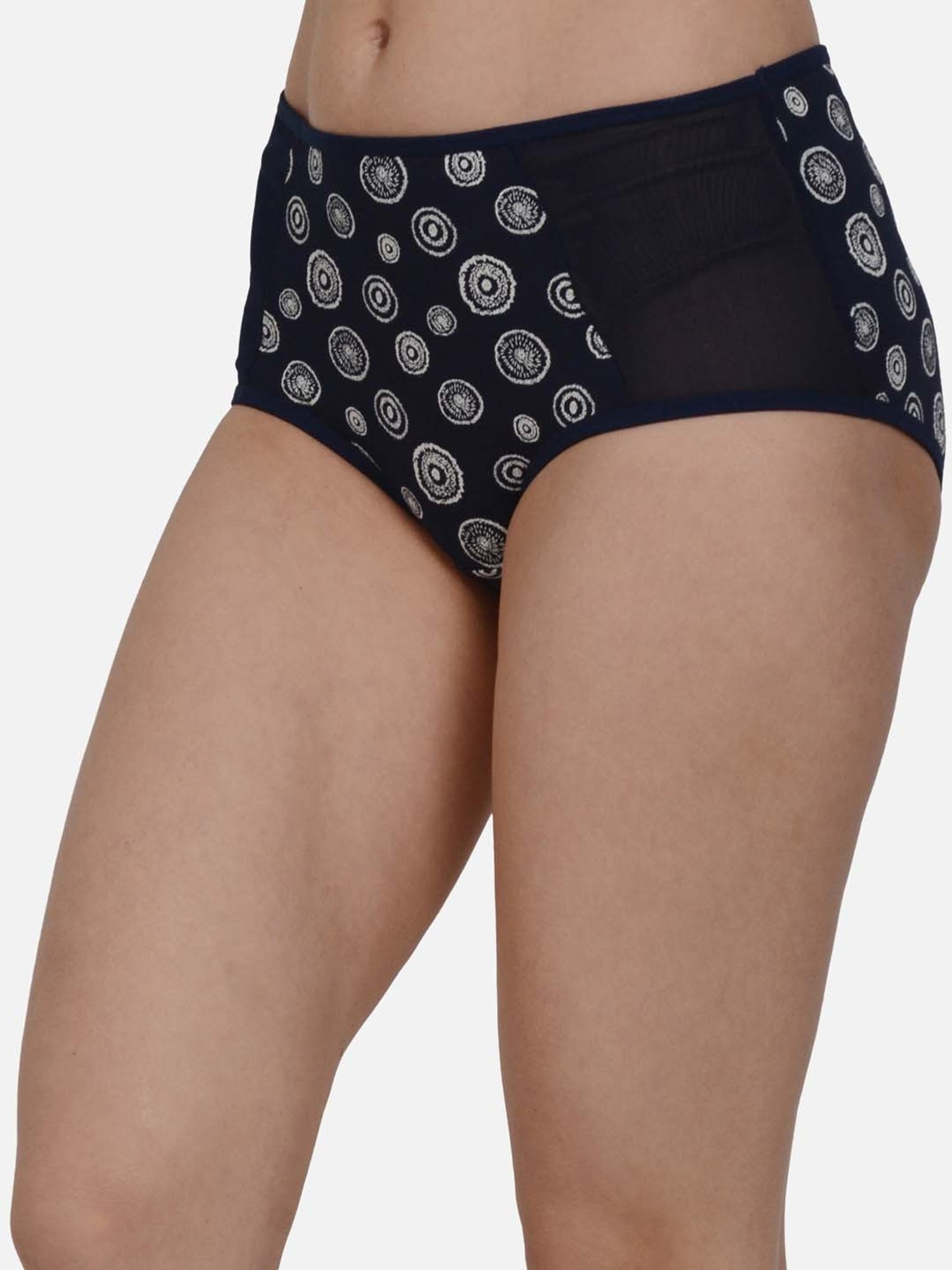 mod & shy Navy Cotton Printed Hipster Panty
