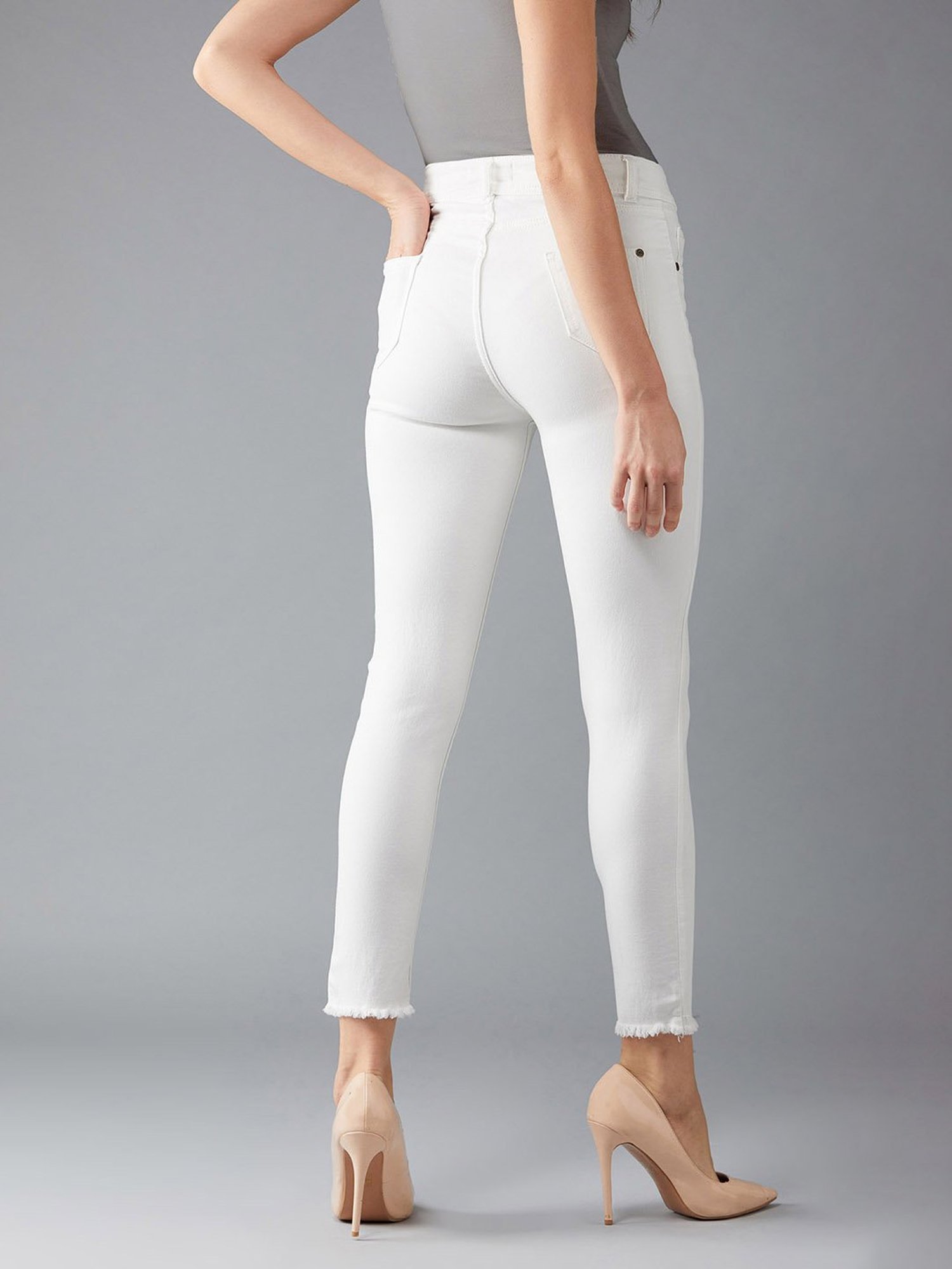 DOLCE CRUDO White High Rise Jeans