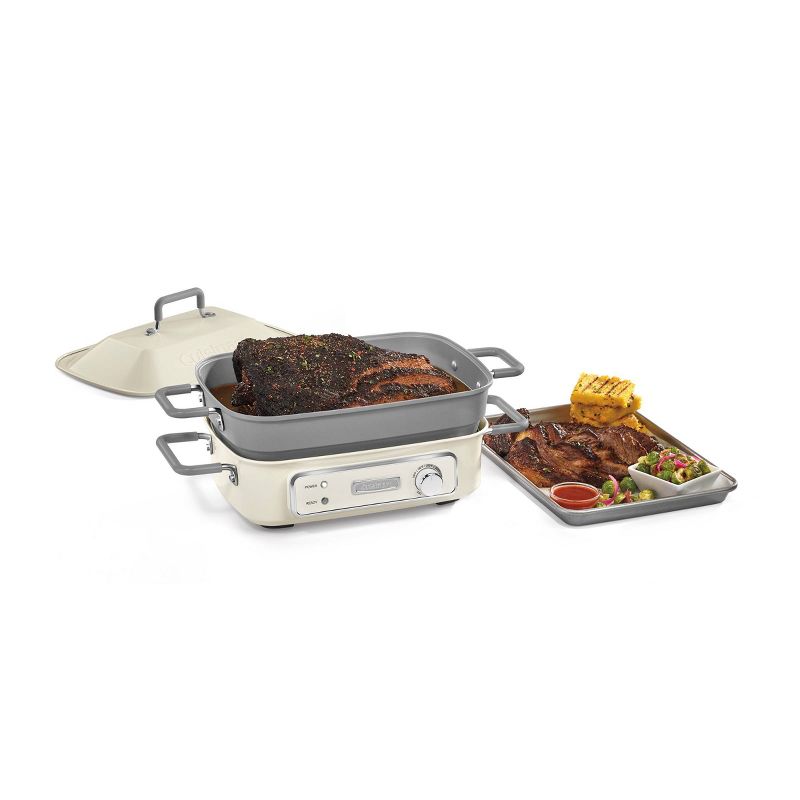 Cuisinart STACK5 Multifunctional Grill Slow Cook  Bake Saute and Steam - Cream and Gray - GR-M3