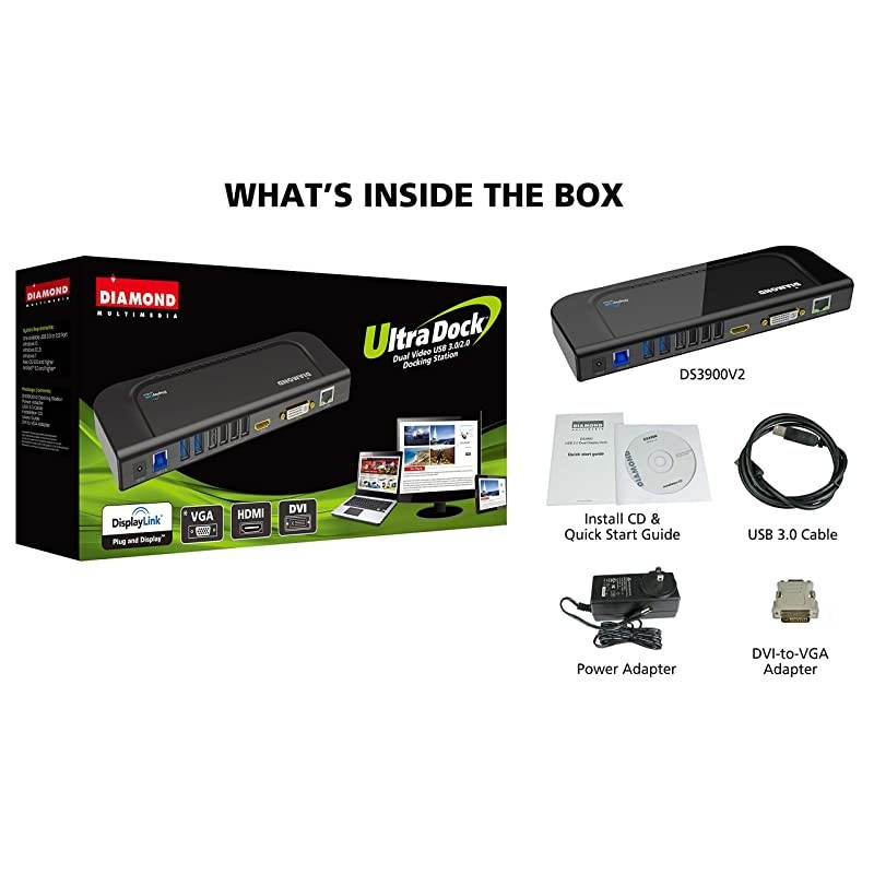 Ultra Dock Dual Video USB 3020 Universal Docking Station with Gigabit Ethernet HDMI and DVI Outputs Audio Input and output for Laptop Ultrabook Macbook Windows 10 81 8 7 XPMac OS and Android 50 and h