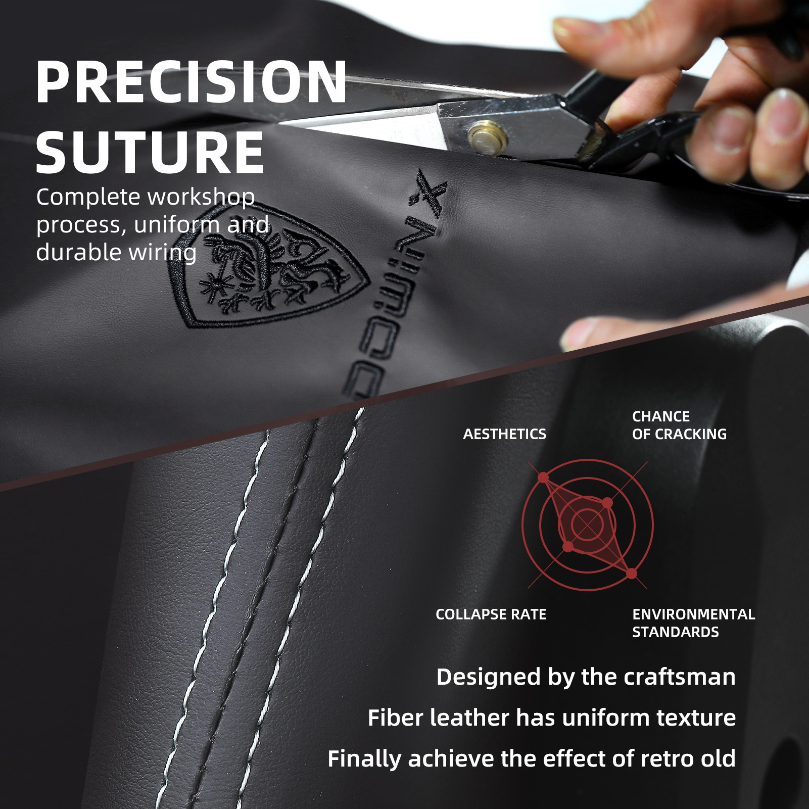 Dowinx Gaming Chair High Back Retro Style with Headrest and Massage Lumbar Support Office Chair with PU Leather Adjustable Swivel Ergonomic Computer Chair (Grey)