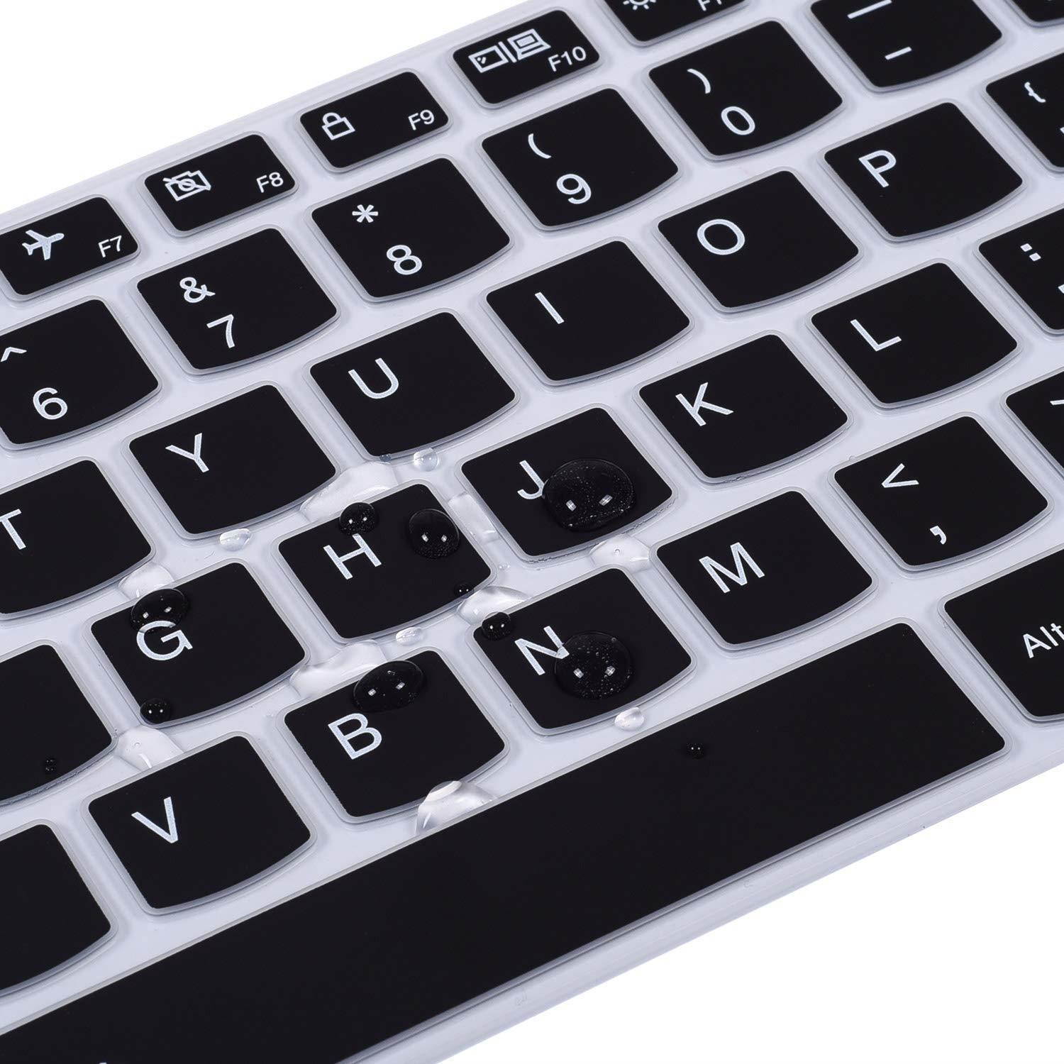 Keyboard Cover Compatible Lenovo Yoga 720 12.5 inch, Lenovo Yoga 720/730 13.3 Inch, Lenovo Yoga 920 13.9 Inch Soft Silicone Protective Skin, Black