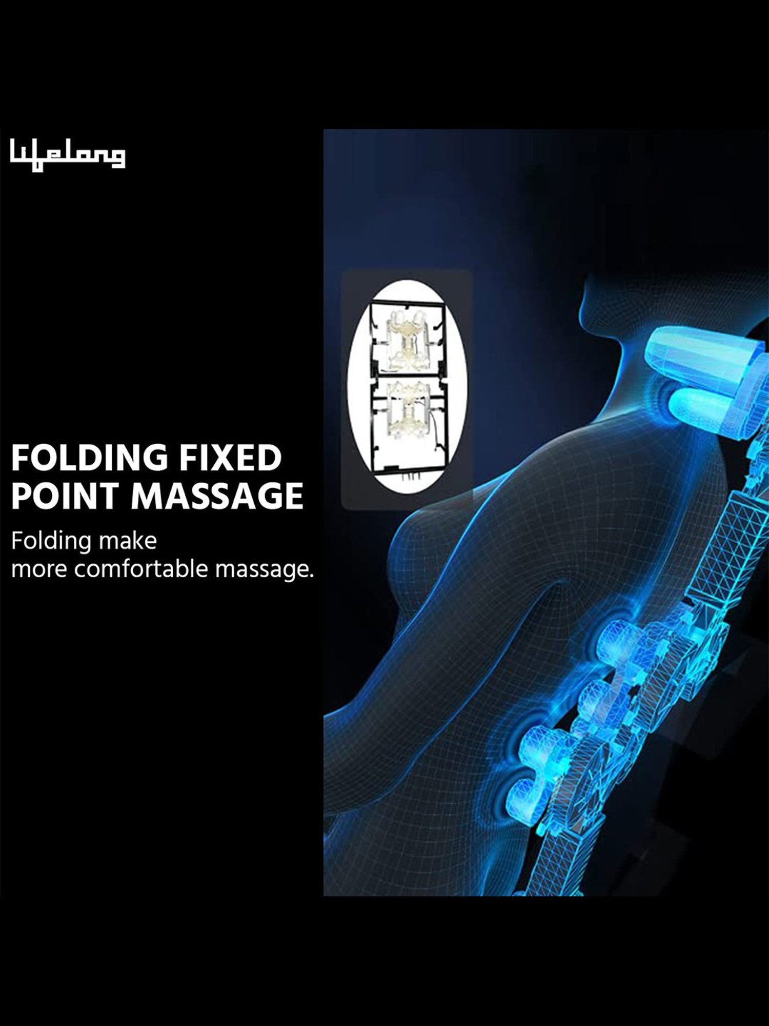 Lifelong LLM567 Fully Body Foldable Chair Massager with Recliner & Powerful 3D Back (Brown)