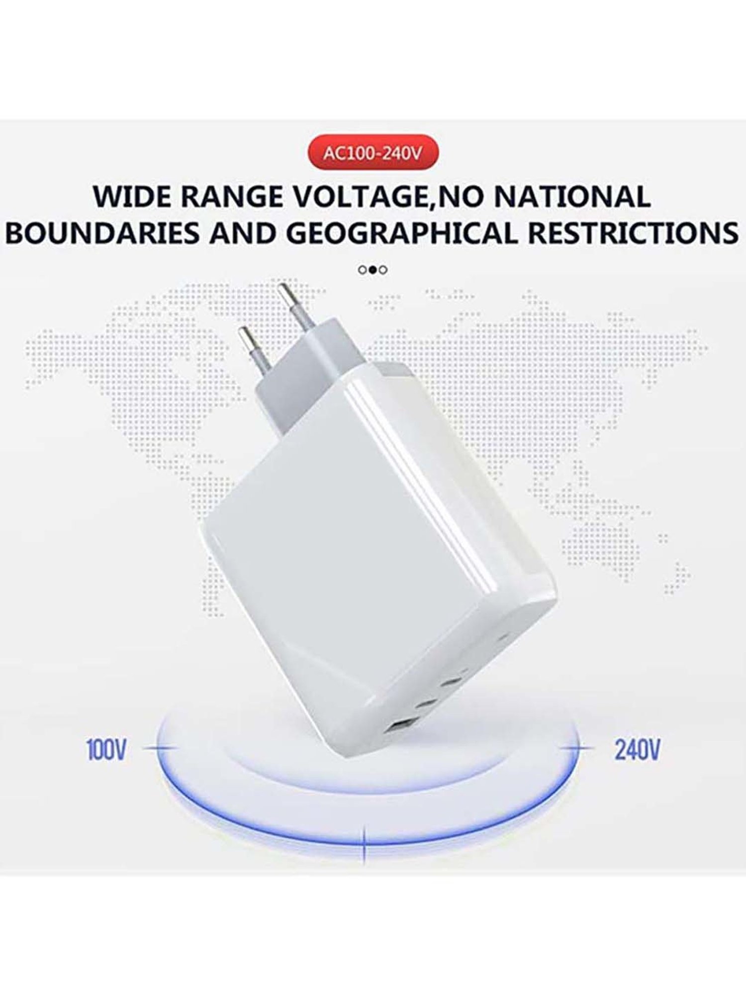 DR VAKU 100W 3 Port PD SuperFast Charging Power Adapter (White)