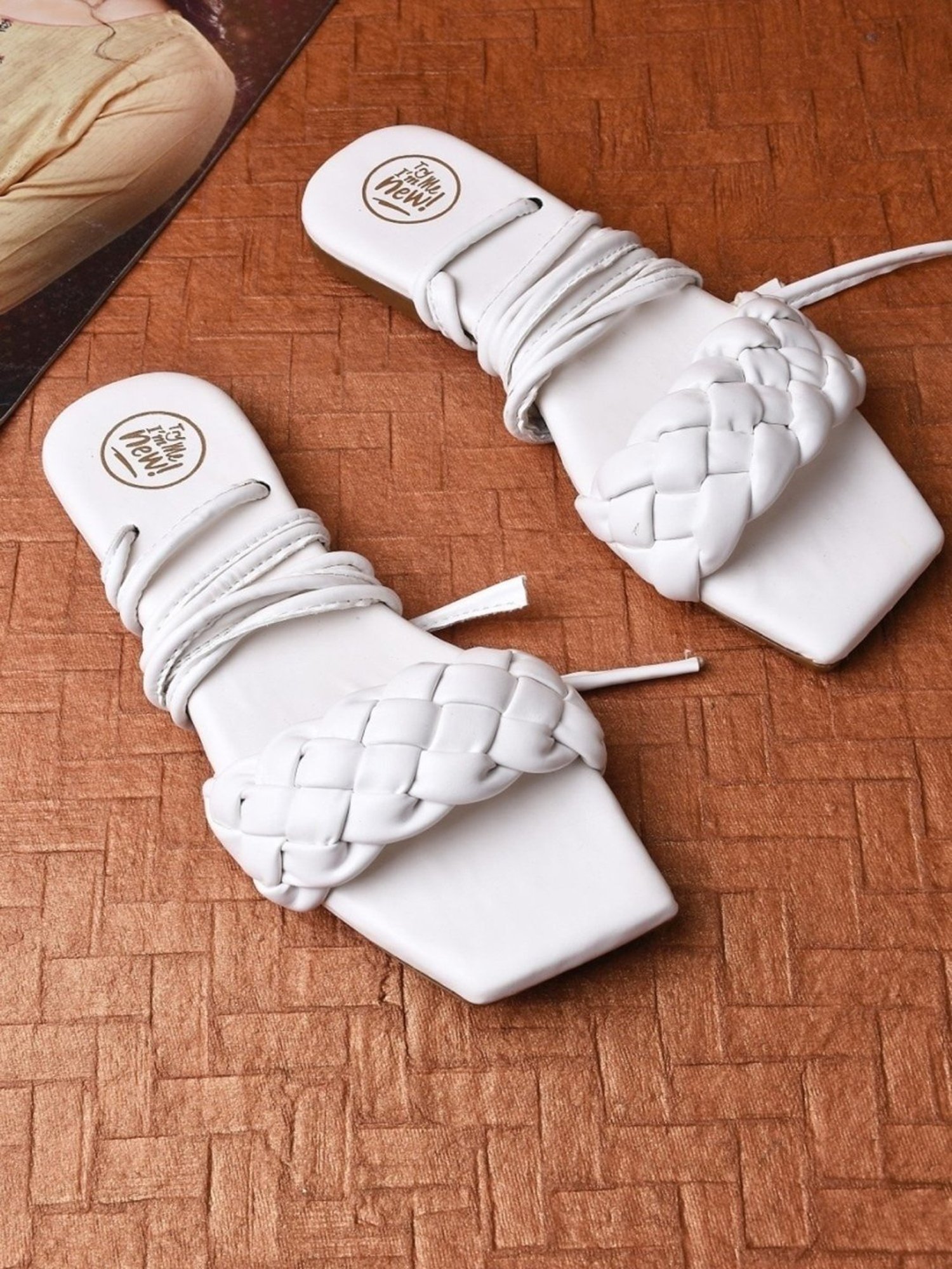 The White Pole Women's White Gladiator Sandals