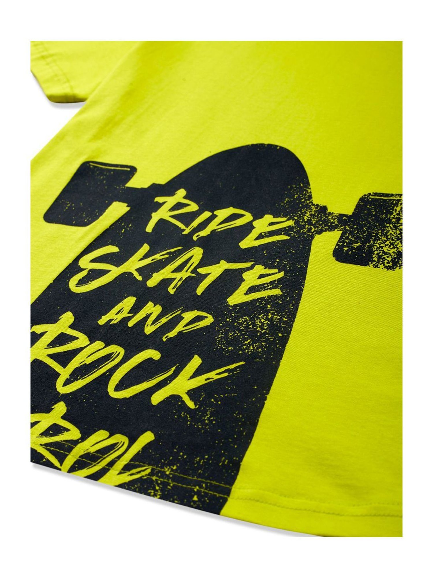 Palm Tree Boys Green & Navy Cotton Printed T-Shirt