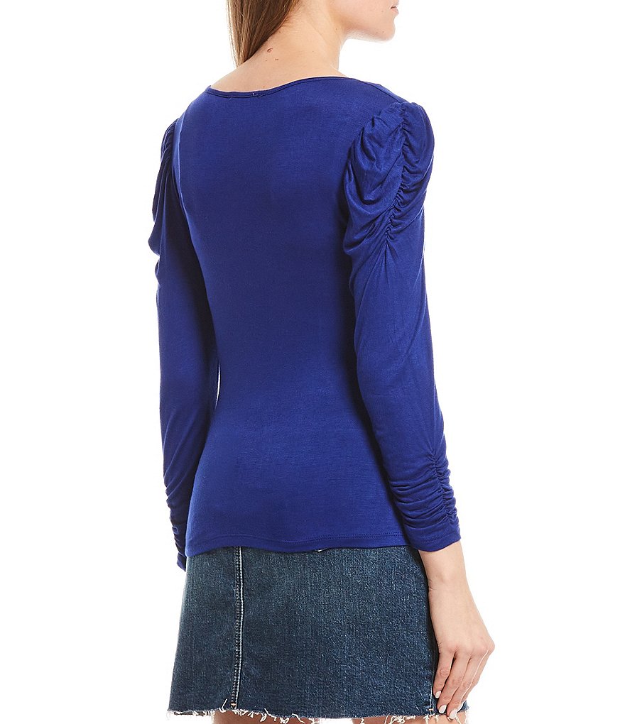 June & Hudson Ruched Long Sleeve Top