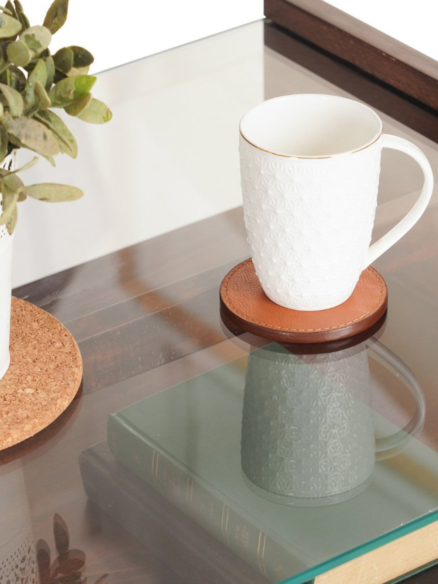 Durian Casper Contemporary Brown Solid Wood Center Table Dark Oak Finish