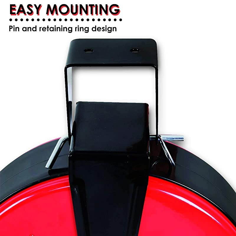 PRO Mini Extension Cord Reel Retractable Heavy Duty Industrial Steel Long 30 FT 16AWG SJTW Commercial Cable S3 Triple Tap Connector with Mounting Bracket Perfect for Indoor Use