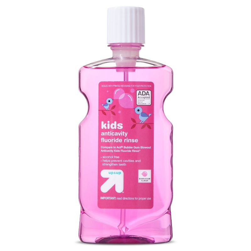 hello Kids Natural Wild Strawberry Anticavity Fluoride Rinse, Alcohol Free and Vegan, 473ml