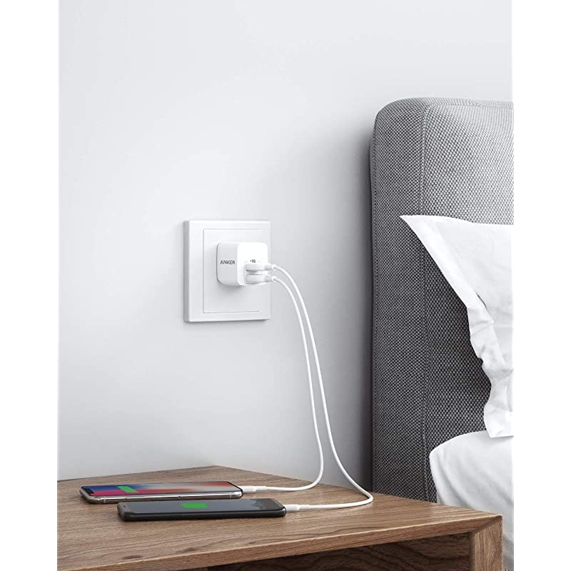 USB Charger,  PowerPort Mini Dual Port Phone Charger, Super Compact USB Wall Charger 2.4A Output & Foldable Plug for iPhone 11/11 Pro/Max/8/7/X, iPad Pro/Air 2/Mini 4, Samsung and More