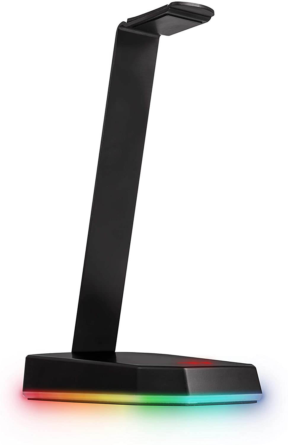 Thermaltake Tt E1 RGB Gaming Headset Stand with a 2-port USB 3.0 hub and 3.5mm 4-pole audio port,  Aluminum construction,8 stunning lighting effects,Black(GEA-TTP-THSBLK-06)