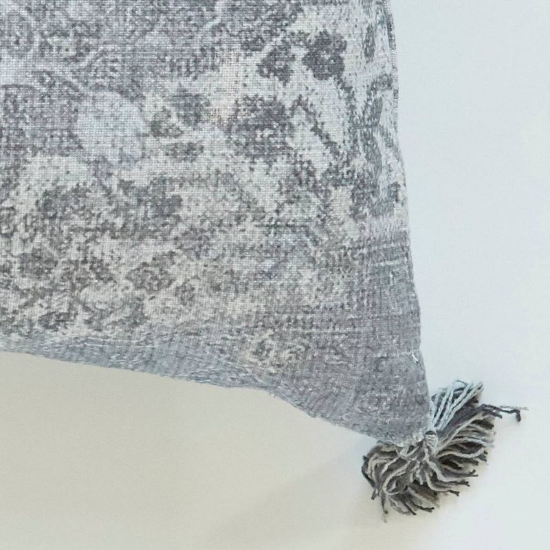 20"x20" Square Throw Pillow with Tassels Blue - Patina Vie