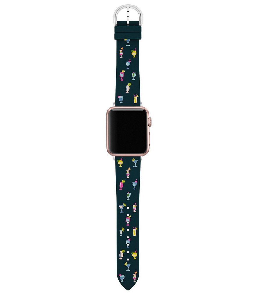 kate spade new york Navy Cocktail-Print Silicone 38/40mm Bands for Apple Watch&reg;
