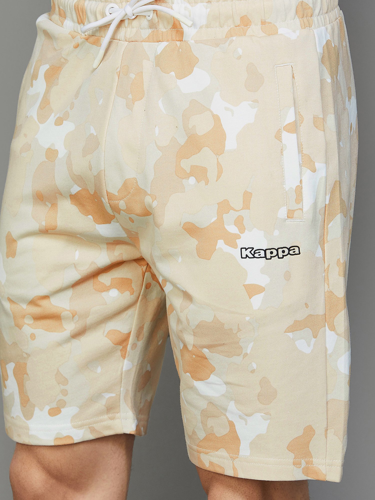 KAPPA Off White Regular Fit Printed Shorts