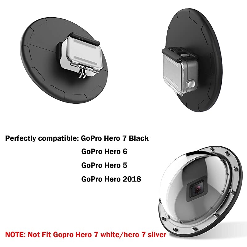 Dome, Dome Port, Underwater Dome Compatible for GoPro Hero 7 Black Hero 6 Hero 5 Hero 2018, Waterproof 98ft (30 Meters)