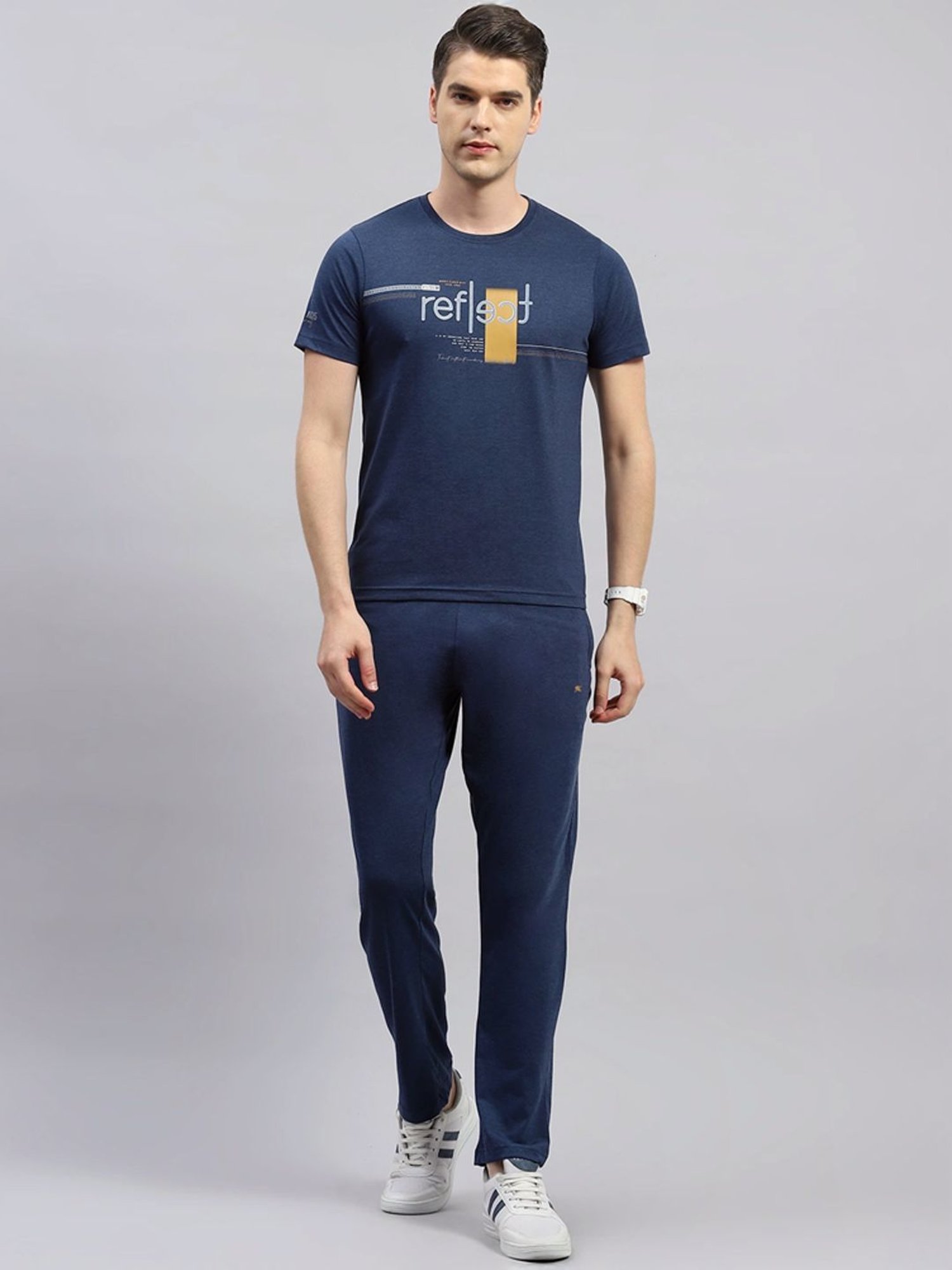 Monte Carlo Blue Regular Fit Printed Co-Ord Set