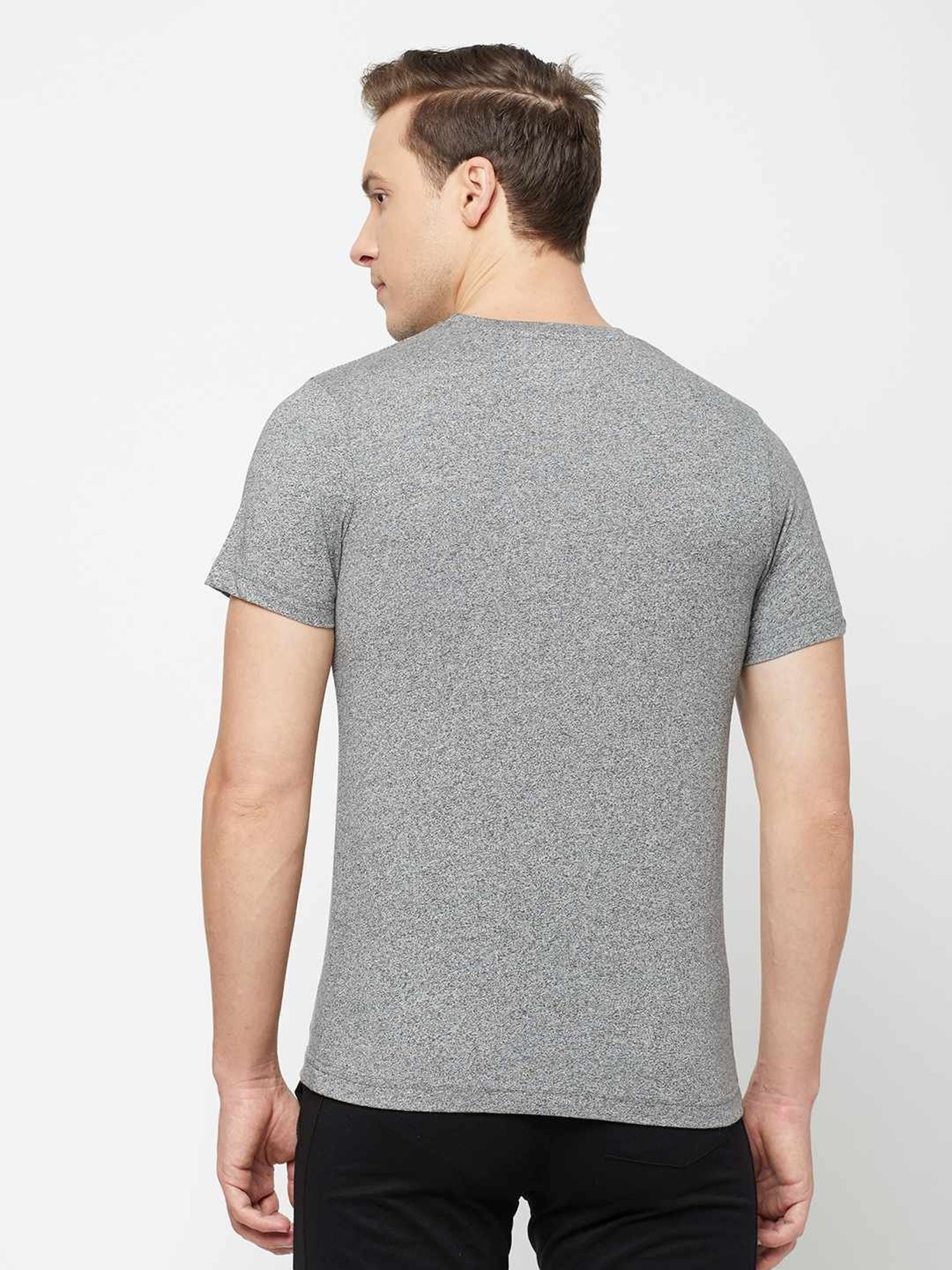 Sporto Cool Grey Regular Fit T-Shirt