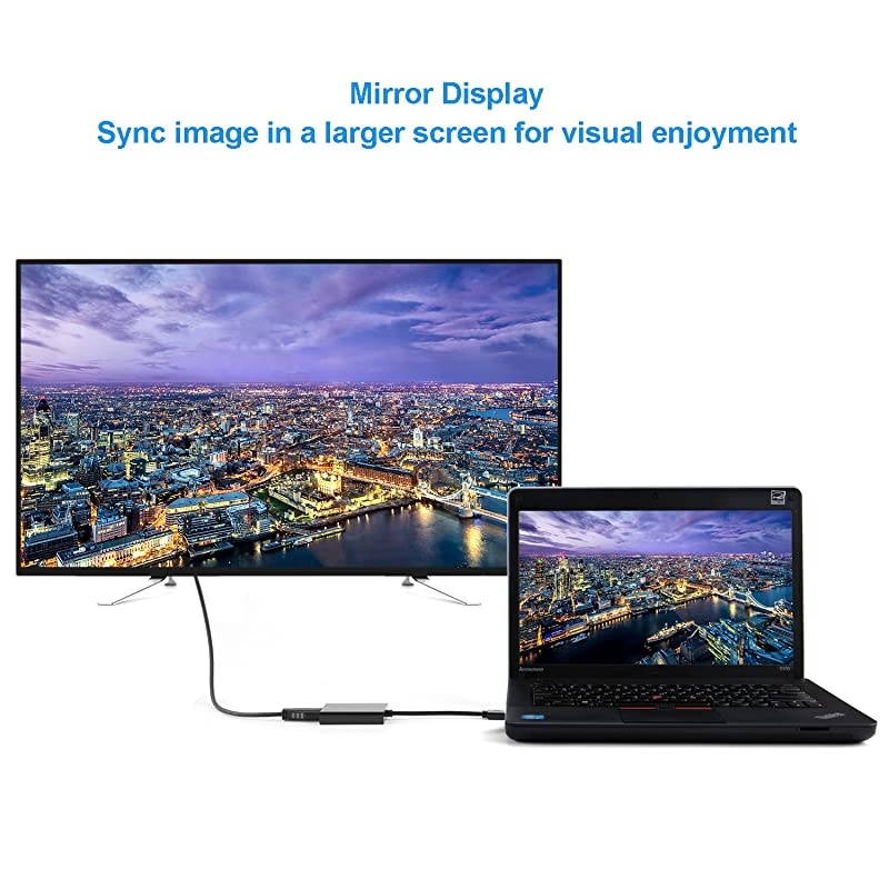 USB 3.0 to VGA Adapter (DisplayLink Chipset),  VGA to USB External Video Card Support 1080P Compatible with Windows 10/8.1/8/7, macOS , Mac OS X, Black