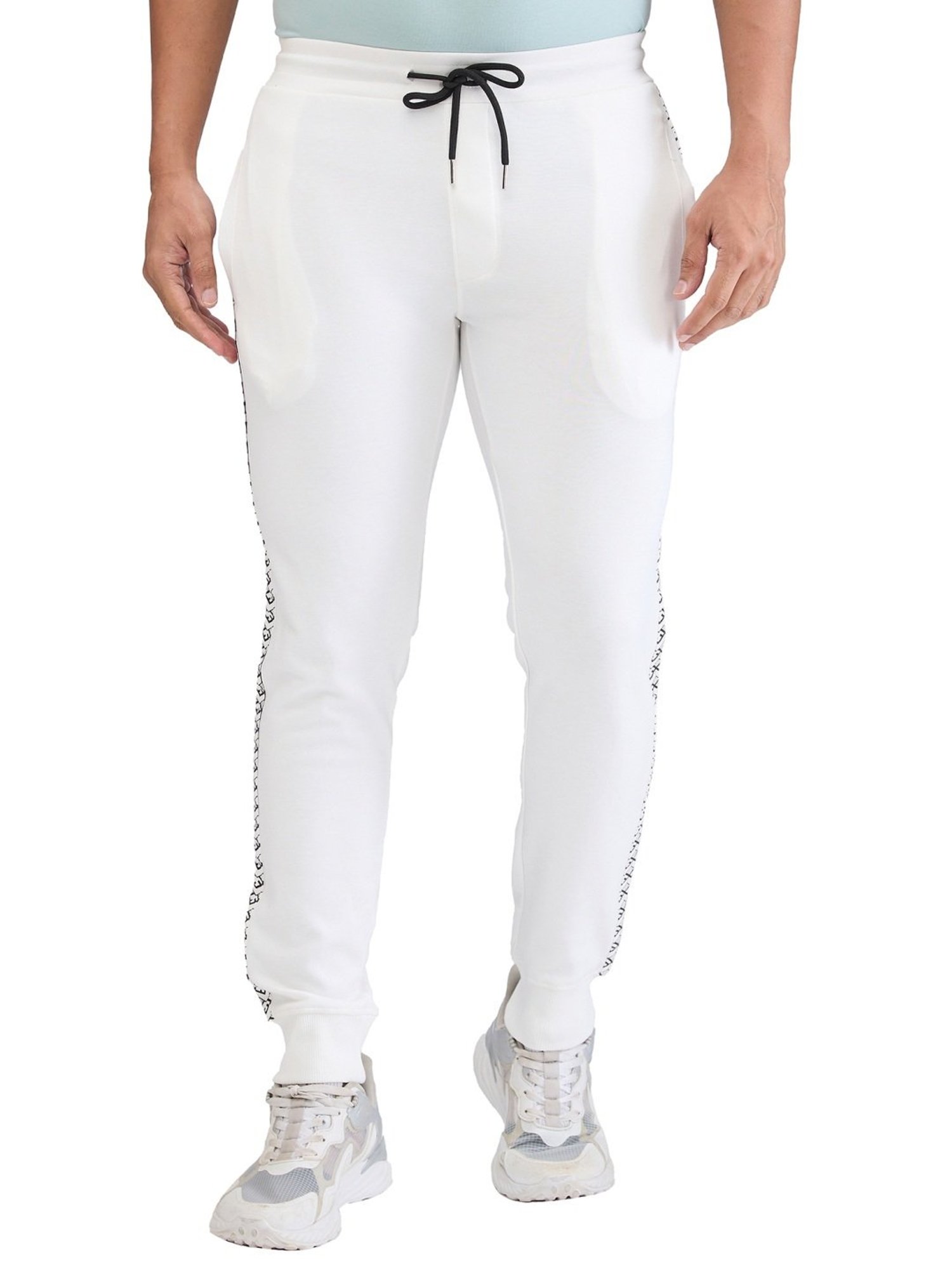 Park Avenue White Slim Fit Joggers