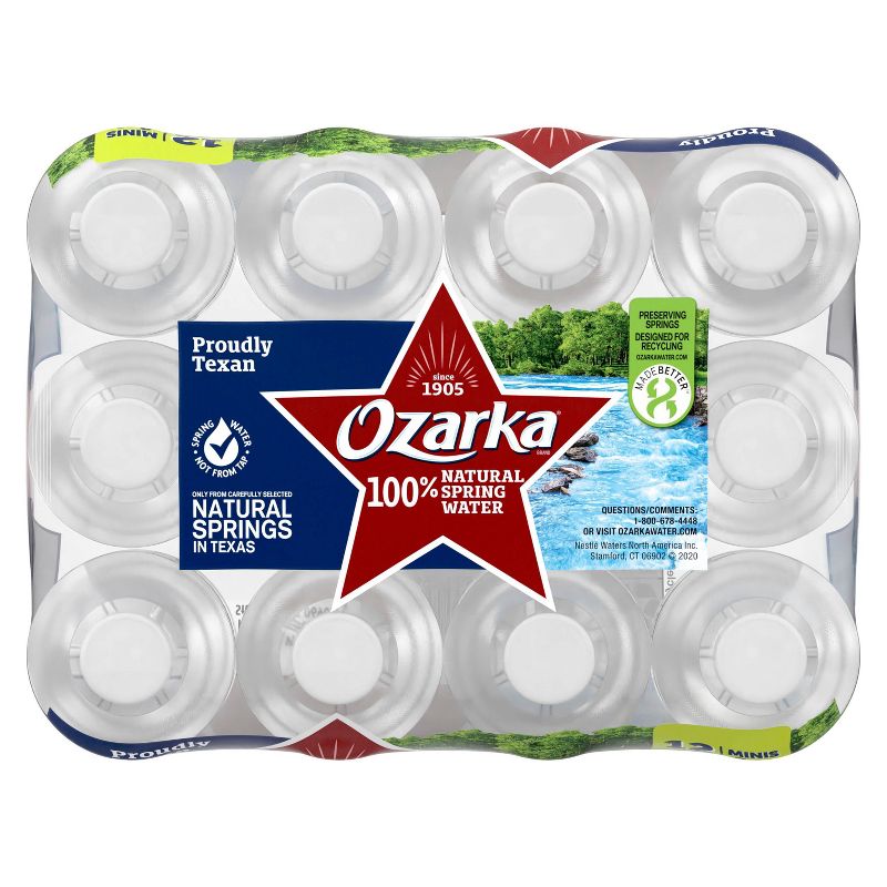 Ozarka Brand 100% Natural Spring Water - 12pk/8 fl oz Mini Bottles