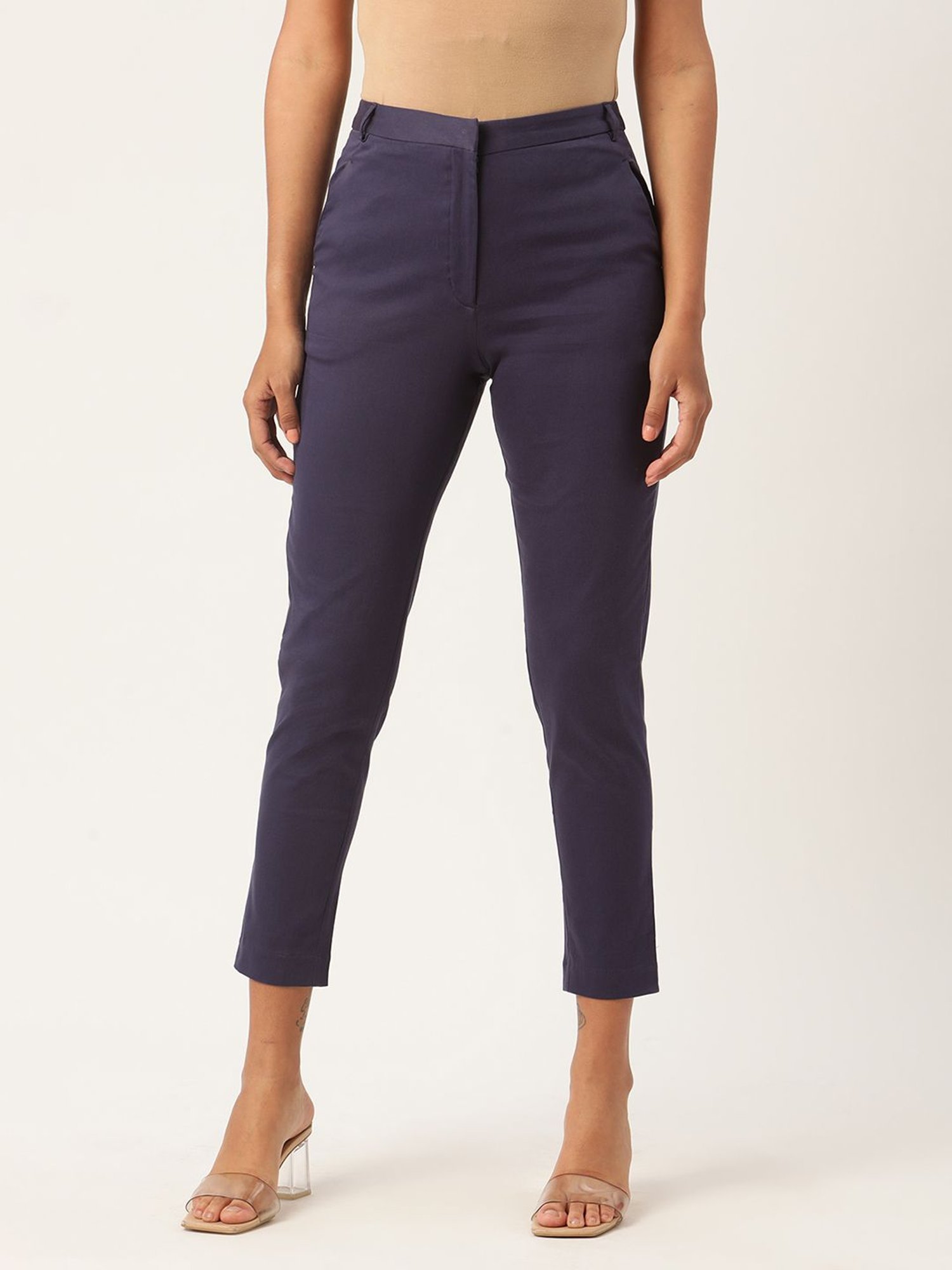 Rooted Blue Mid Rise Trousers