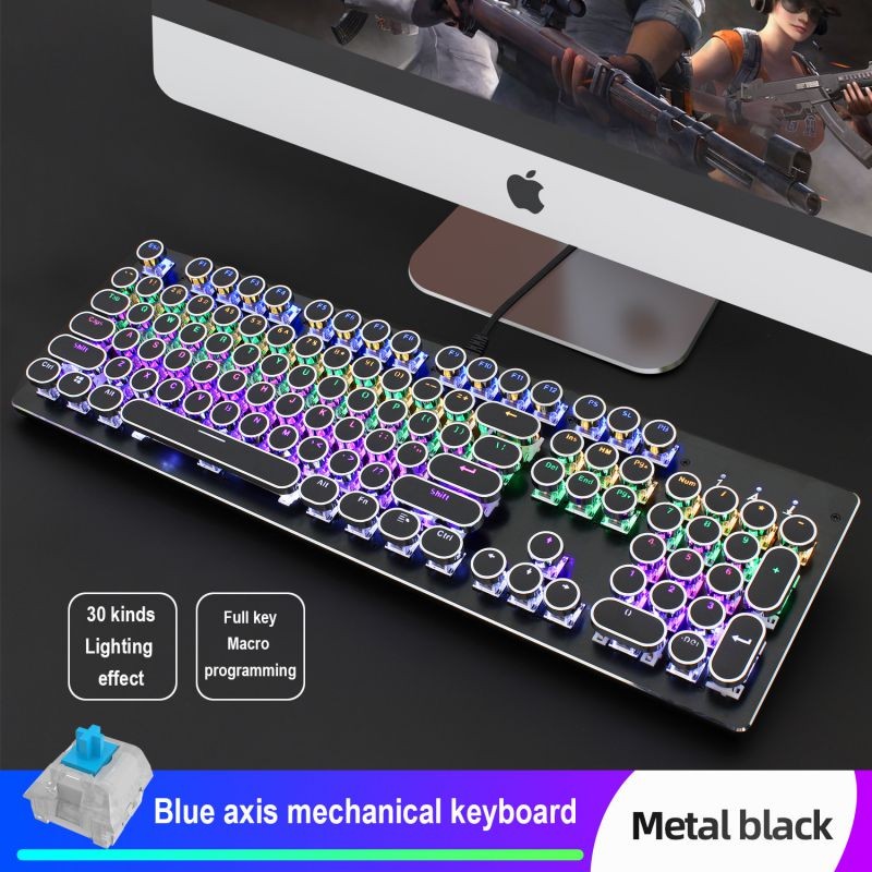 Mechanical keyboard high special green axis 104-key full-key conflict-free two-color injection key